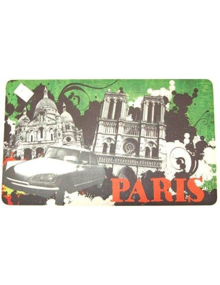 Alfombra felpudo de goma con diseño de París, edificios y monumentos.