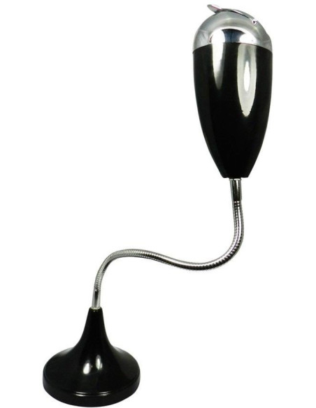 Cenicero de suelo metálico en color negro con brazo flexible ajustable