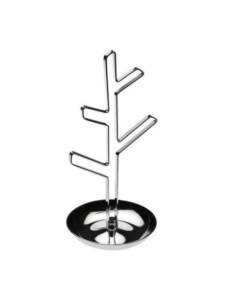Soporte metálico vertical con ramas para organizar anillos y pequeñas joyas.