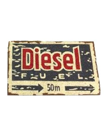 Felpudo de coco con diseño Diesel Fuel estilo cartel de gasolinera vintage.