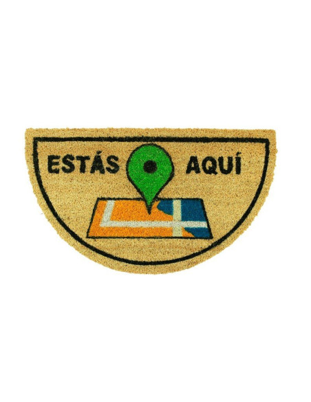 Divertido felpudo estilo "Maps",  Estás Aquí en semicircular o semiluna.