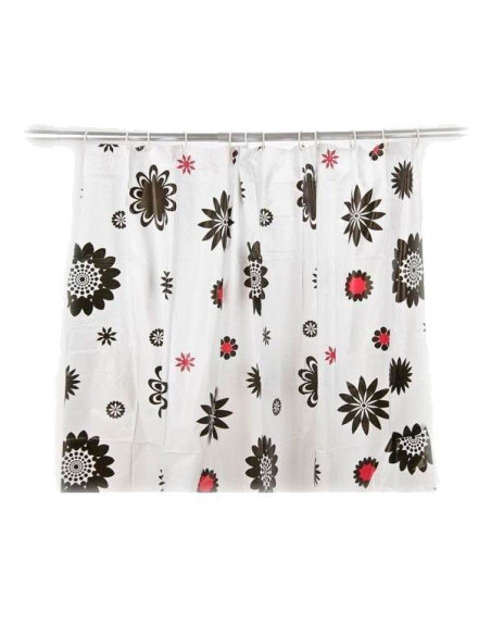 Cortina para ducha o bañera con flores.