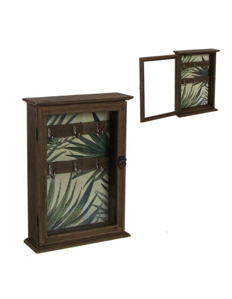 Guardallaves de pared tropical con puerta