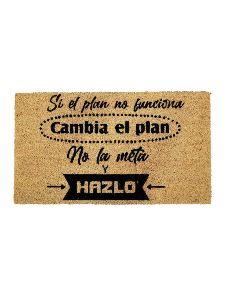 Felpudo original con frase si el plan no funciona cambia el plan de fibra de coco