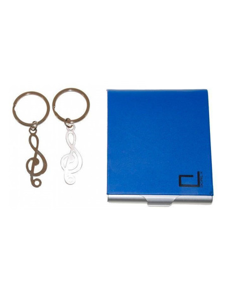 Set de dos llaveros clave de sol con estuche de regalo.