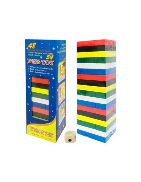 Jenga mini colores.
