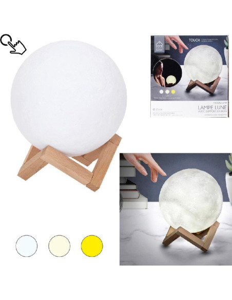 Lámpara luna con luz led.