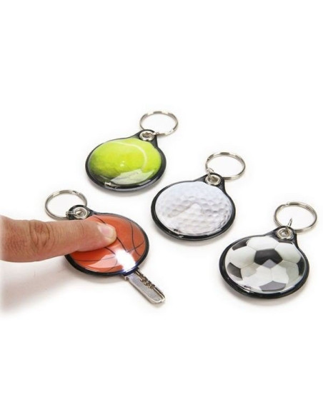 Llavero con forma de pelota de golf y luz integrada.