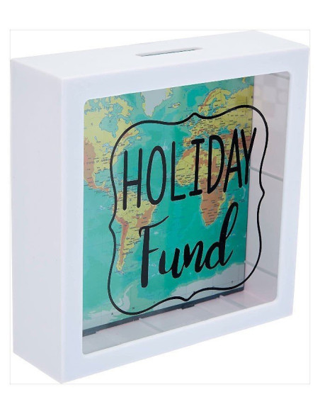 Original hucha "Holiday Fund" perfecta para ahorrar para el viaje de tus sueños.