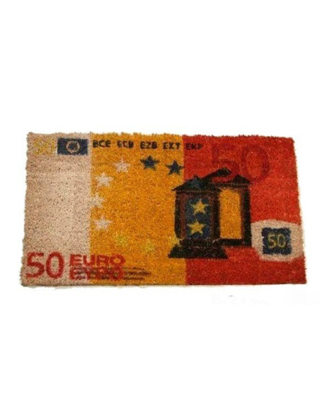 Felpudo original con diseño de billete de 50 euros