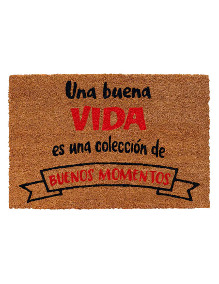 Felpudo con la frase Una buena vida es una colección de buenos momentos.