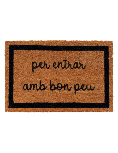 Felpudo en catalán Per entrar amb bon peu de fibra de coco