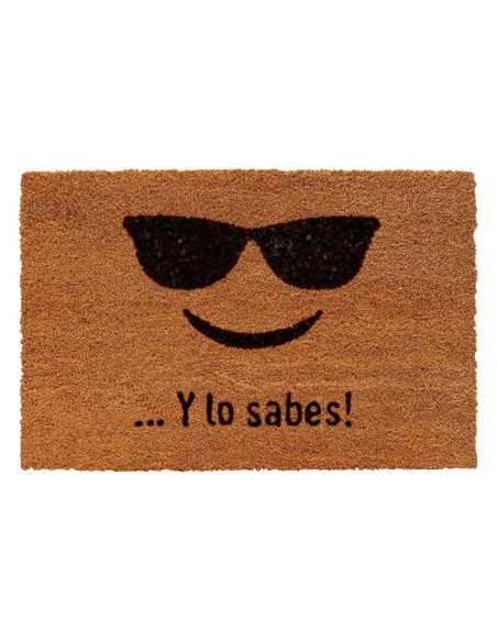 Divertido felpudo "Emotico Gafas" y con la frase del típico meme de Julio Iglesias "Y lo sabes!"