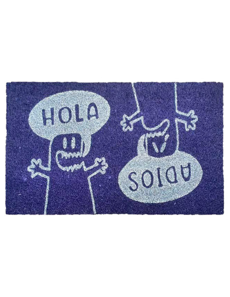 Divertido felpudo con dos monstruos "Hola y Adiós".