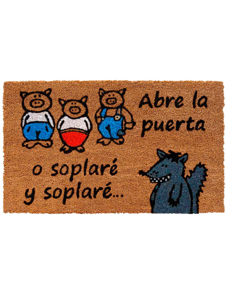 Felpudo "Abre la puerta o soplaré y soplaré..."
