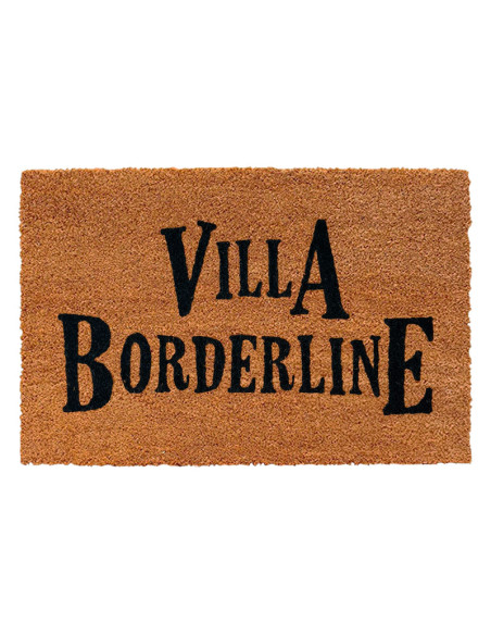 Felpudo de fibra de coco natural con el texto Villa Borderline