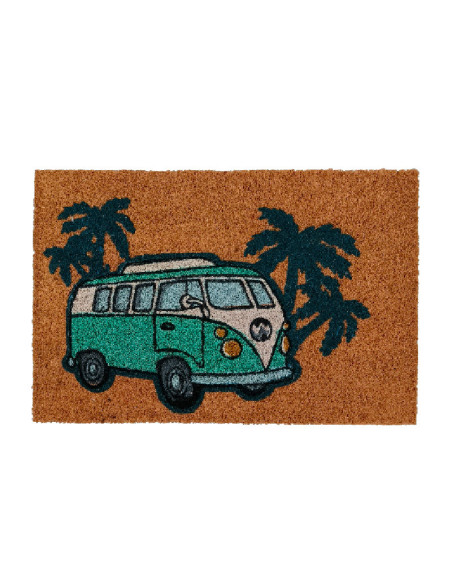 Felpudo furgoneta "Camper" de fibra de coco con base antideslizante.