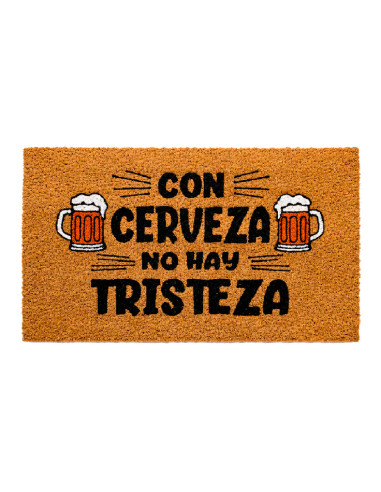 Felpudo de cerveza Con cerveza no hay tristeza