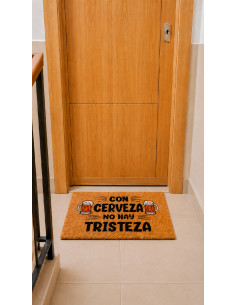 Felpudo de cerveza Con cerveza no hay tristeza 2
