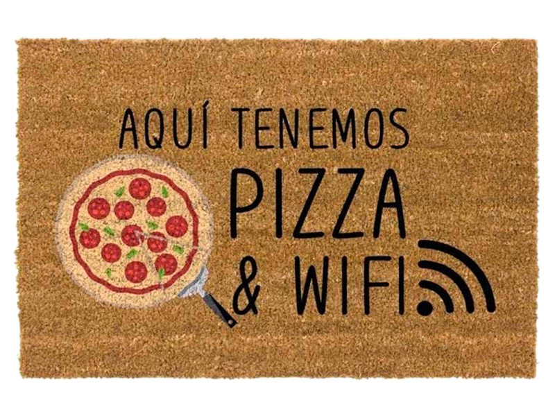 Felpudo Pizza y Wifi