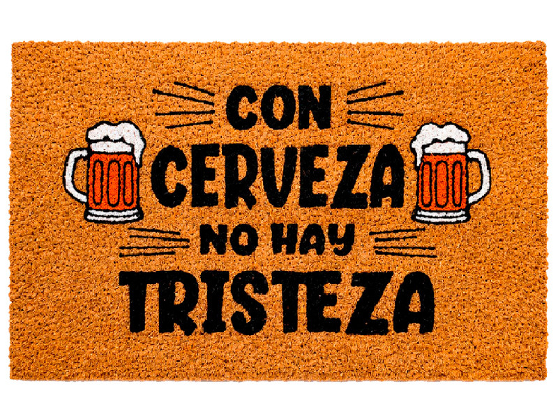 Felpudo Con Cerveza No Hay Tristeza