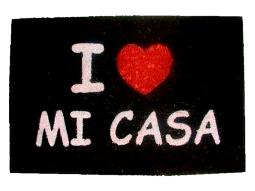 Felpudo Love Mi Casa Negro
