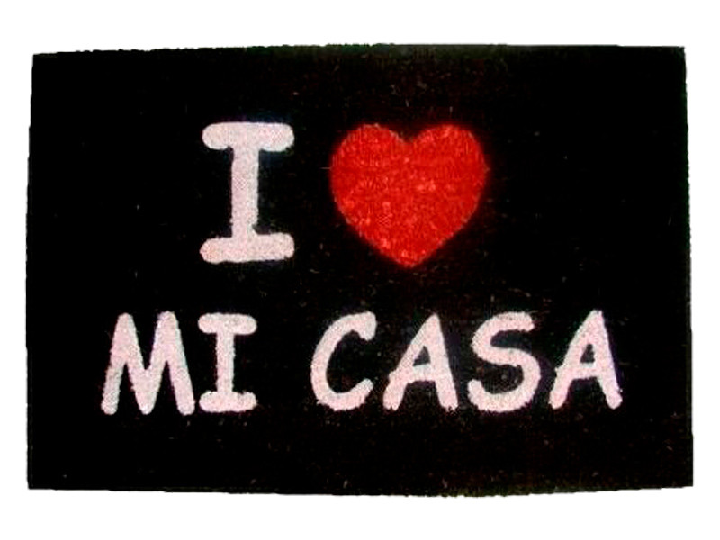 Felpudo Love Mi Casa Negro