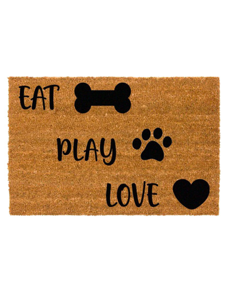 Felpudo Perros Eat Play Love