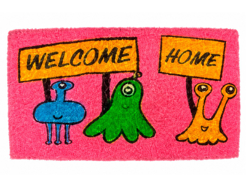 Divertido felpudo "Marcianitos Welcome Home".