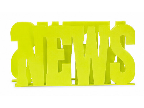 Revistero News verde metálico decorativo
