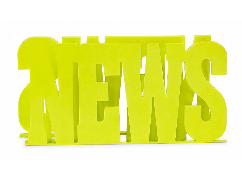 Revistero News verde metálico decorativo