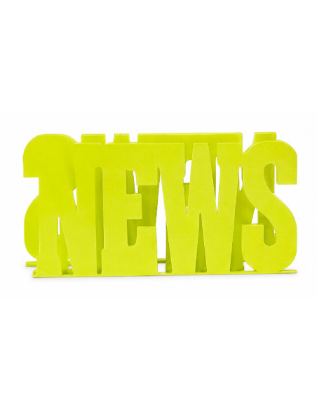 Revistero News verde metálico decorativo