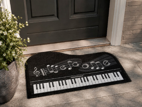 Felpudo piano musical Welcome con teclas y notas 2