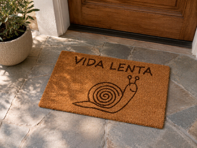 Felpudo Vida Lenta con caracol | Felpudos Orginales