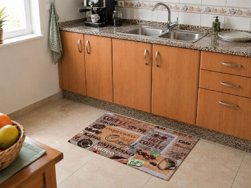 Alfombra Café Lait colocada en cocina