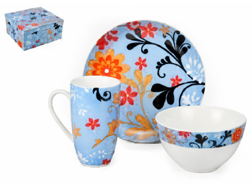 Set de desayuno de porcelana floral
