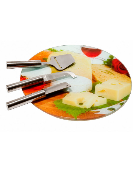 Set de queso 4 piezas con utensilios