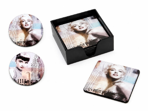 Set de 6 posavasos cine clásico con caja