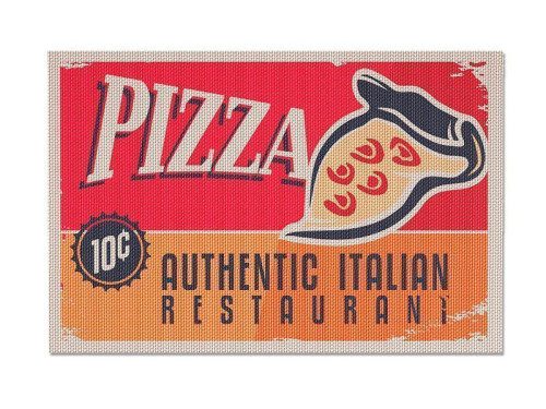 Set de 2 manteles individuales Pizza Retro