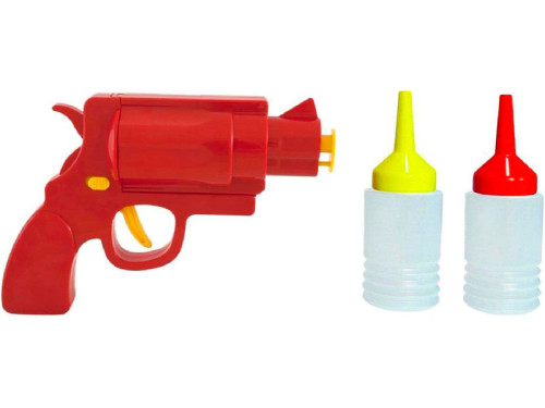 Pistola dispensadora de salsas con dos botes