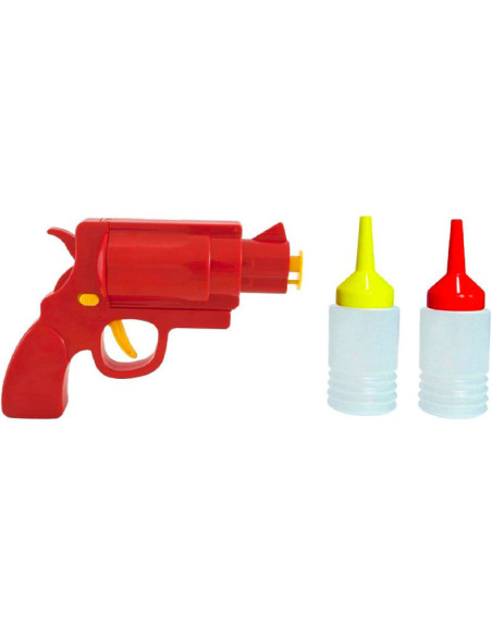 Pistola dispensadora de salsas con dos botes