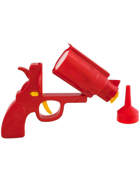 Dispensador de ketchup y mostaza en forma de pistola