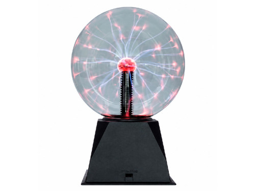 Lámpara bola láser de plasma de 20 cm que emite rayos al acercar la mano a la bola.