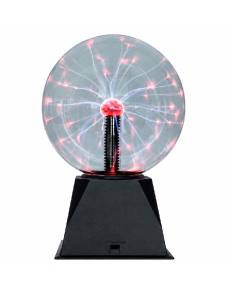 Lámpara bola láser de plasma de 20 cm que emite rayos al acercar la mano a la bola.
