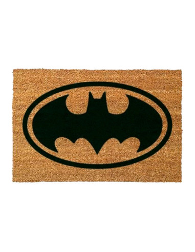 Felpudo de fibra de coco natural de 60x40 cm con el clasico logo de Batman