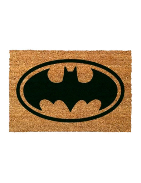 Felpudo de fibra de coco natural de 60x40 cm con el clasico logo de Batman