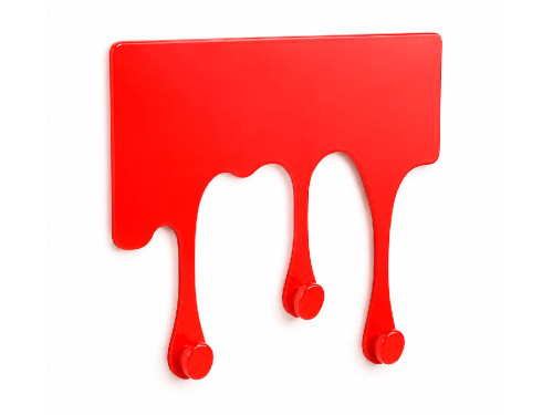 Colgador adhesivo Gotas rojo con 3 ganchos
