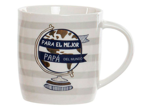 Taza de porcelana Para el mejor papá del mundo de 360 ml con caja de presentación.