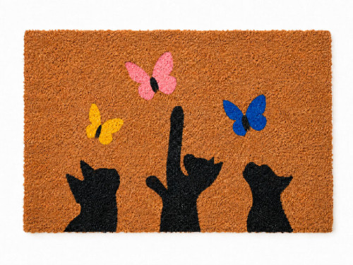Felpudo Gatos y Mariposas