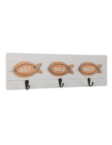 Colgador de llaves de madera MDF con 3 peces numerados y 6 ganchos.